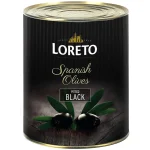 زیتون سیاه شکسته لورتو Loreto وزن ۳ کیلوگرم – وارداتی از اسپانیا