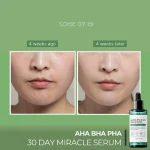 تصویر صورت قبل و بعد از مصرف سرم 30 Days Miracle Serum سام بای می