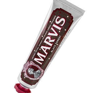 خمیر دندان بدون فلوراید و ضد پوسیدگی مارویس Marvis مدل Black Forest حجم 75 میل