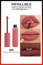 رژ لب مایع مات لورال شماره 120 L'Oreal INFAILLIBLE LIKIT MAT RUJ - Image 2