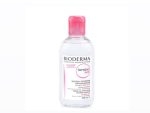 محلول پاک کننده آرایش بایودرما پوست حساس مدل Bioderma micellaire H2O حجم 250 میلی