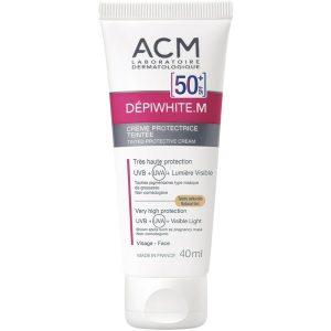 کرم ضد لک و ضدآفتاب رنگی ای سی ام ACM Depiwhite M Tinted حجم 40 میلی لیتر